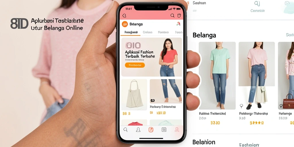 Tampilan antarmuka 8ID menampilkan berbagai pilihan fashion menarik.