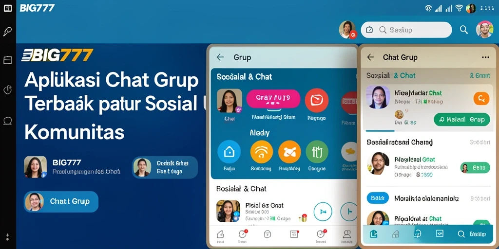 Antarmuka aplikasi Chat Grup BIG777 yang interaktif dan modern.