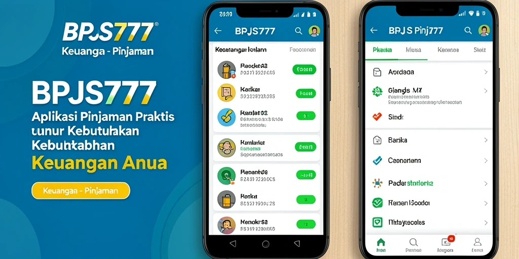 Screenshot antarmuka aplikasi BPJS777 menunjukkan fitur pinjaman yang mudah digunakan.