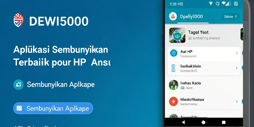 Tampilan antarmuka DEWI5000 yang menunjukkan fungsi penyembunyian aplikasi.