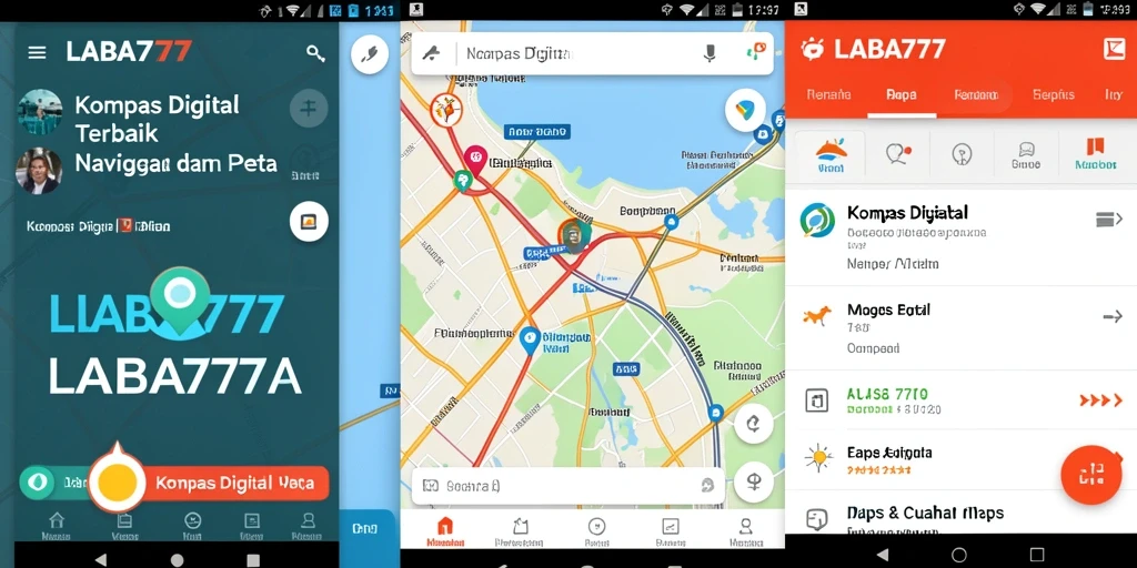 Antarmuka LABA777 menunjukkan fitur kompas digital yang canggih dan intuitif.