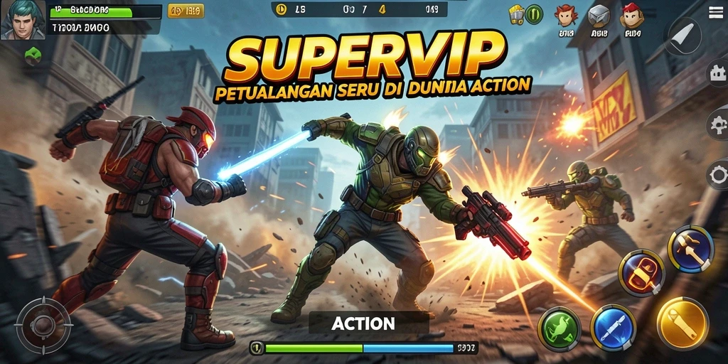 Tampilan antarmuka seru dan dinamis dalam SUPERVIP.